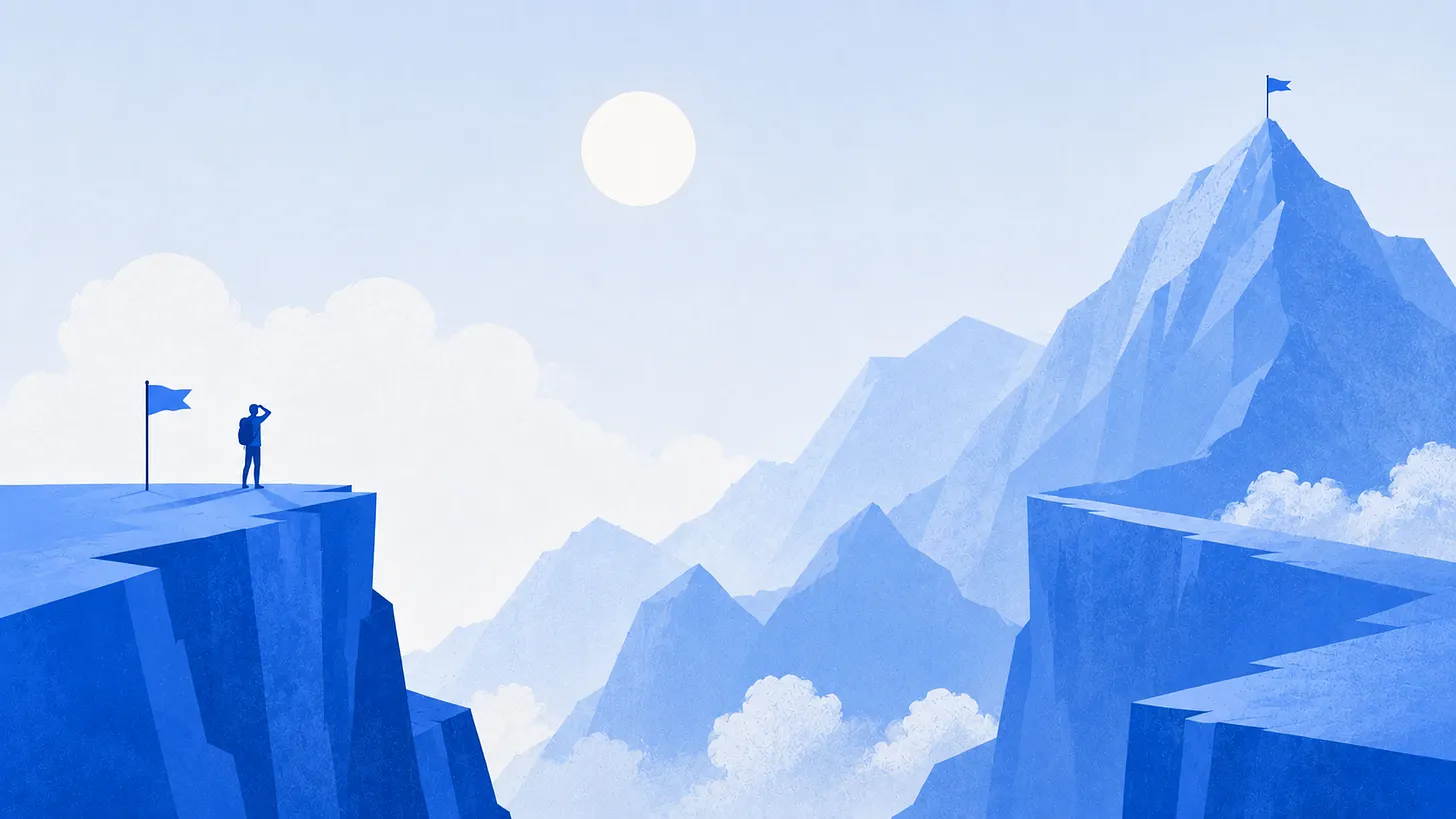 Illustration from False Summits: Why Enterprise AI Keeps Looking Finished